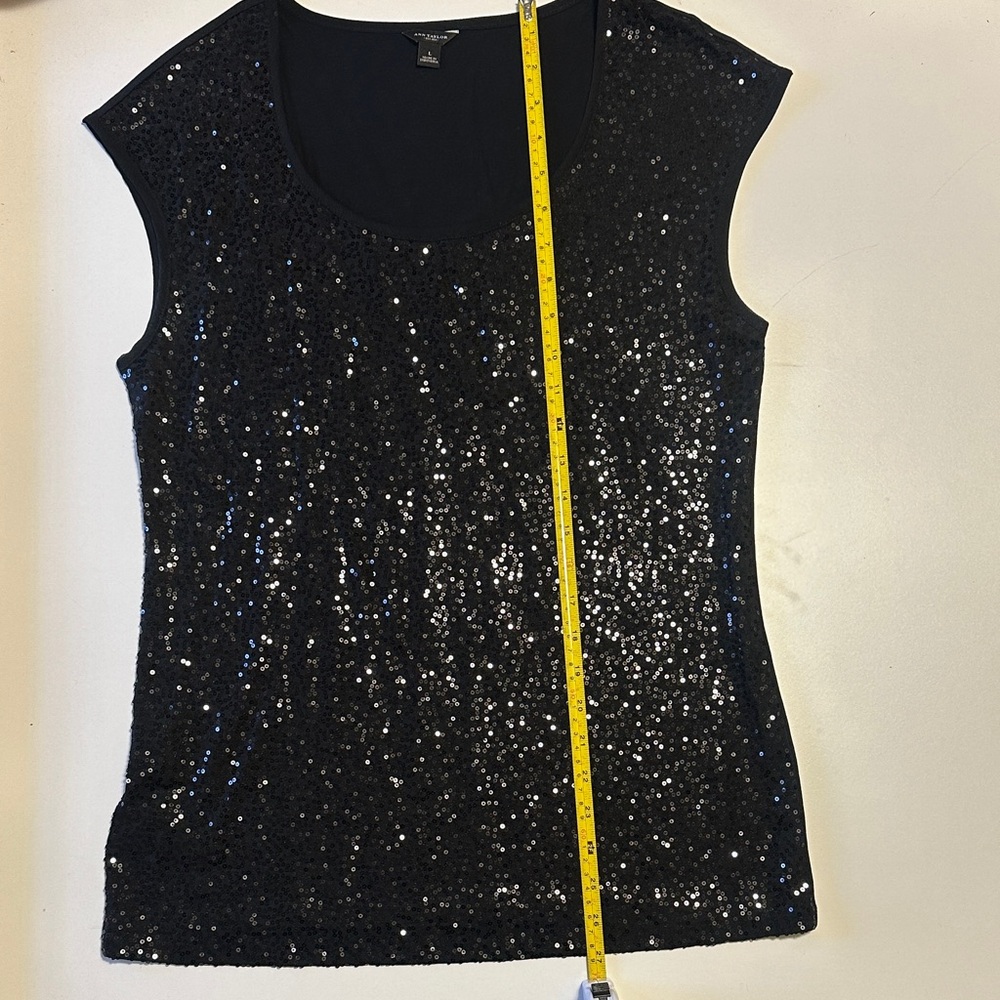 Ann Taylor Black Sequin Blouse - Picture 5 of 8